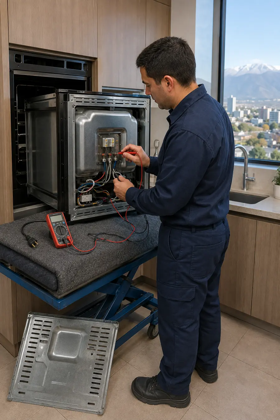 Técnico especializado revisando hornos eléctricos